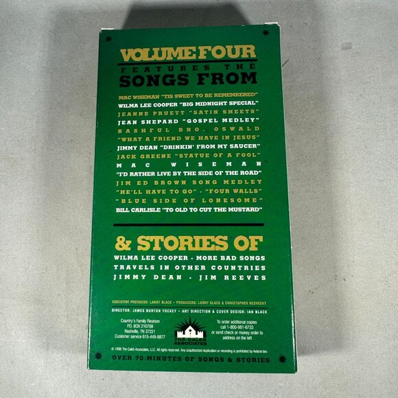 Countrys Family Reunion Volume Four VHS 1998 Country Legends Music & Stories - Picture 2 of 3